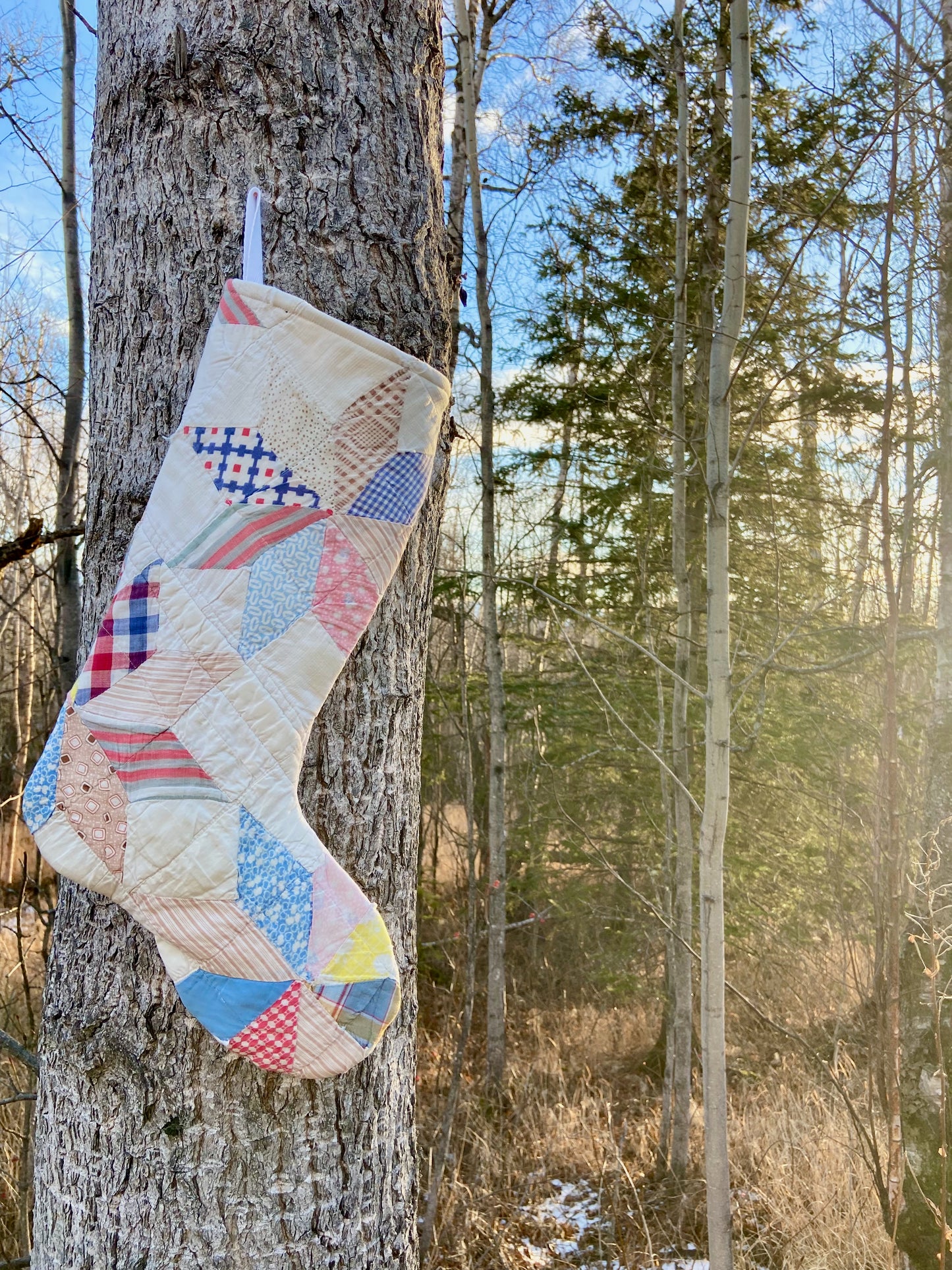 Quilted Christmas Stocking (Ohio Stars)