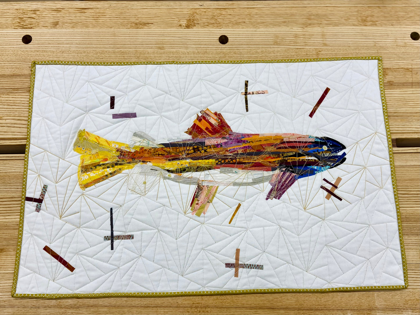 Quilted Rainbow Fish Art