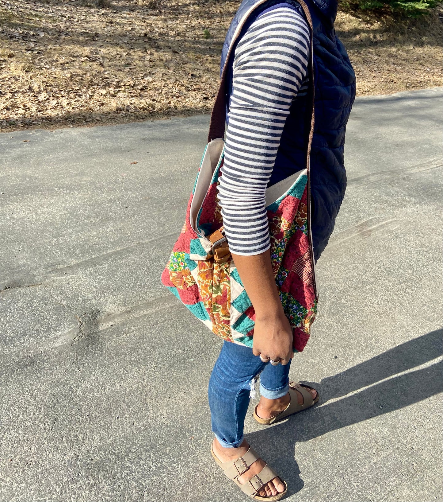 Over the shoulder Vintage Quilt Market Bag