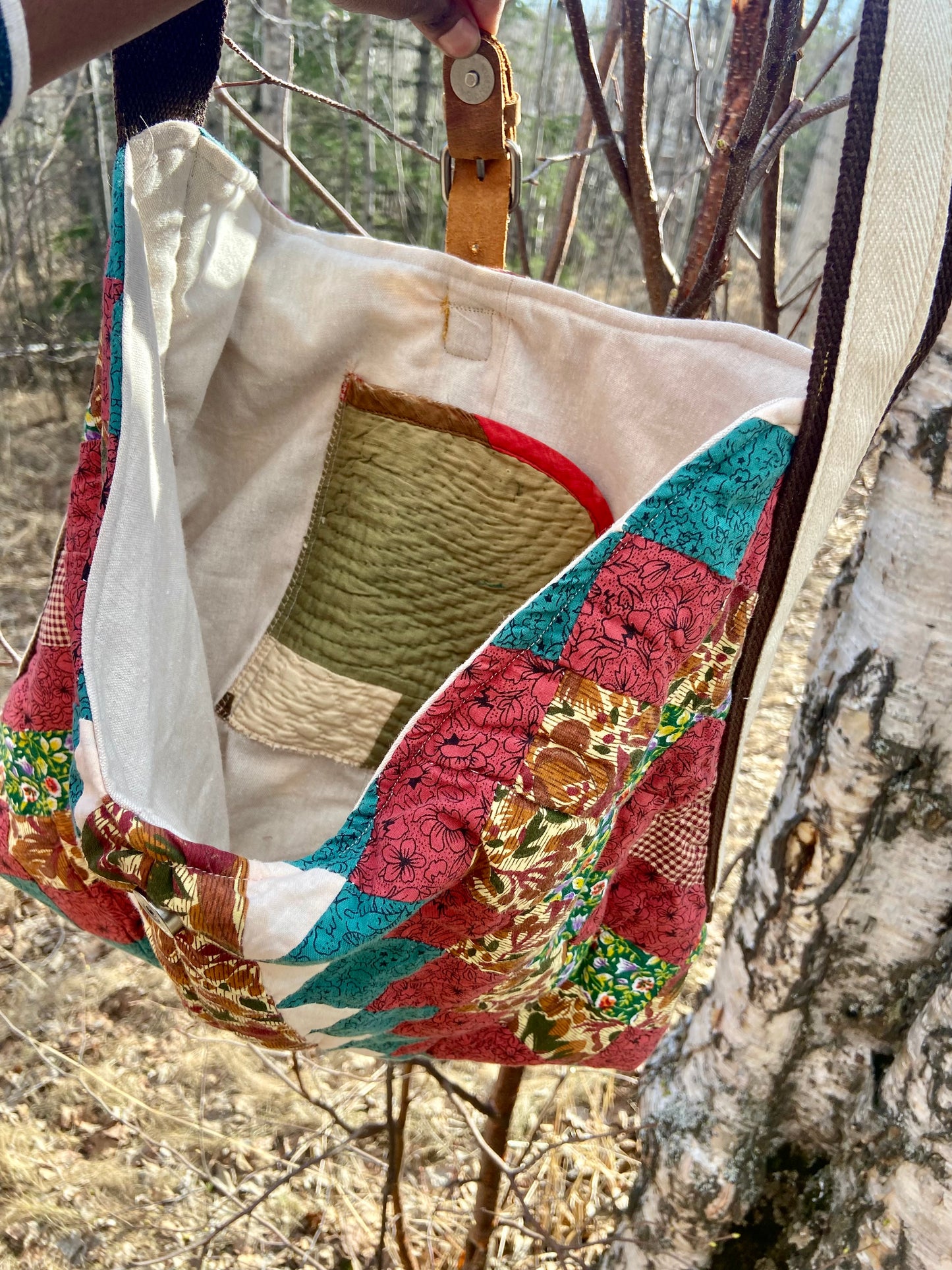 Over the shoulder Vintage Quilt Market Bag