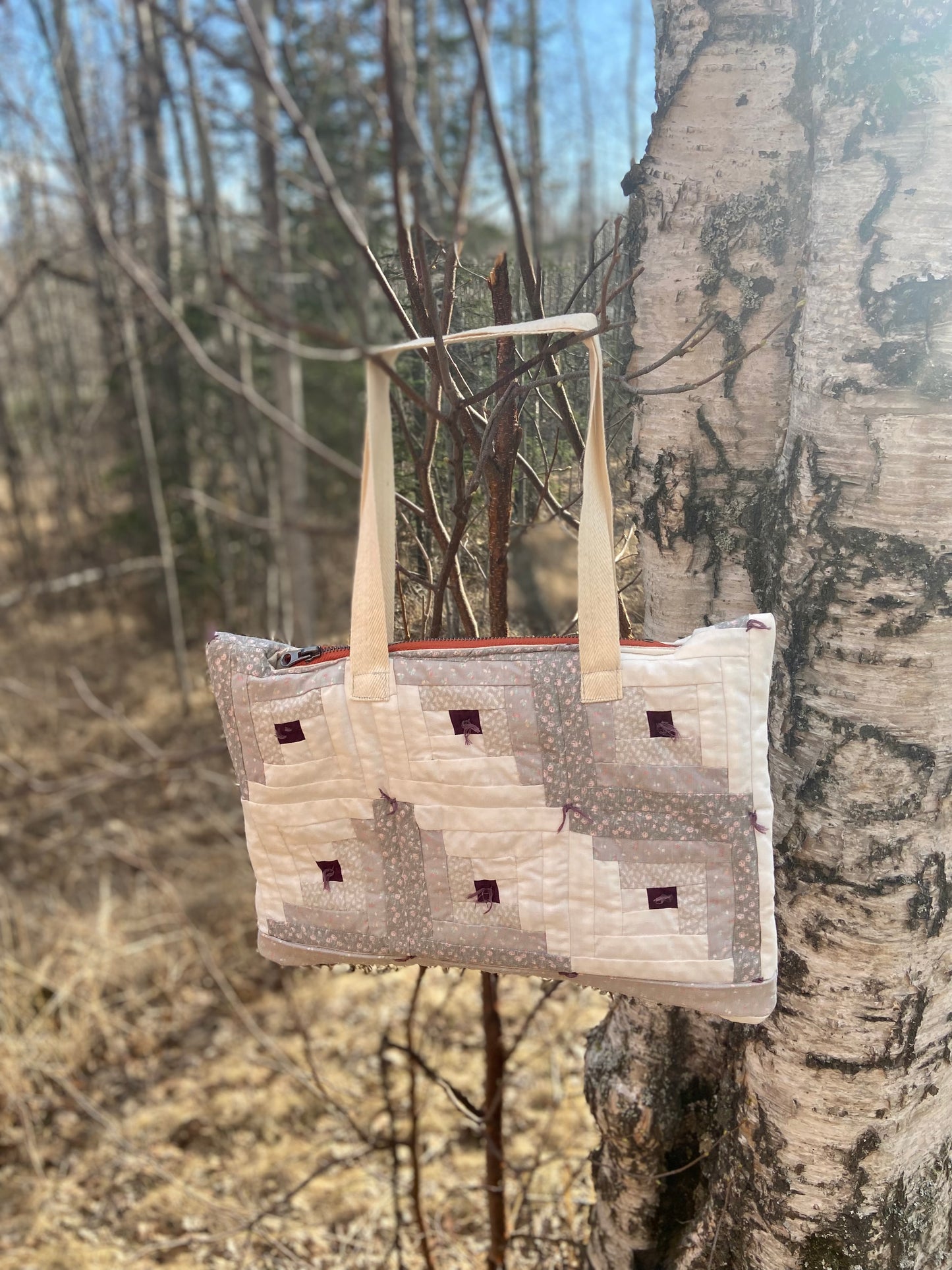 Vintage Quilt Zipper Tote
